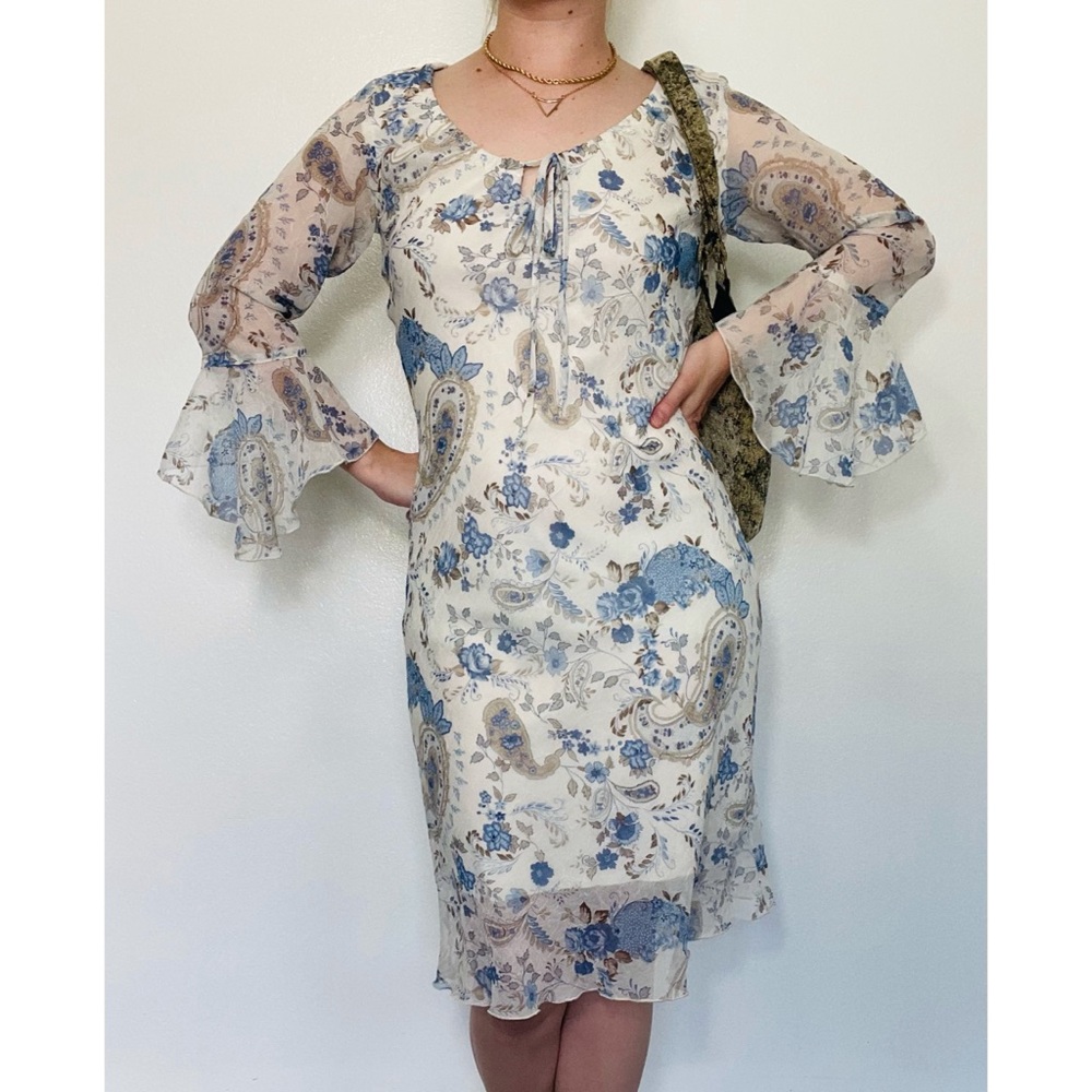 5/$25🌱 Ruby Rox | Whimsical White Floral Fairy Cottagecore Y2k Midi Dress